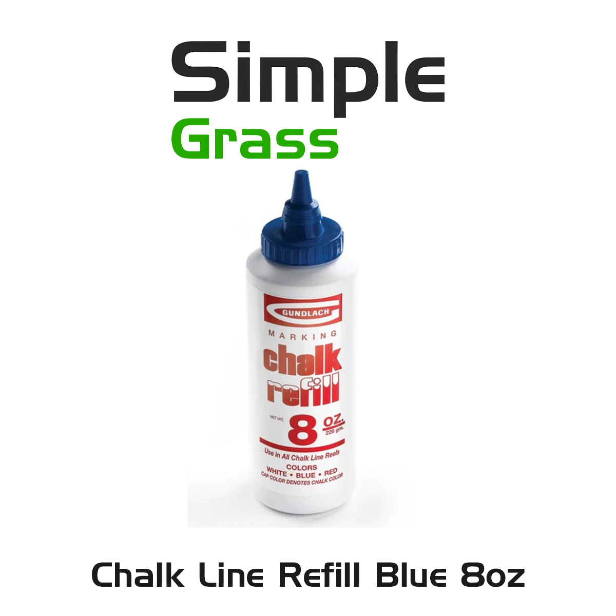 Chalk Line Refill Blue 8oz Simple Grass Artificial Grass